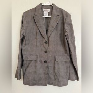 Vintage Danny & Nicole Plaid Blazer Grey Size 12 Lightweight